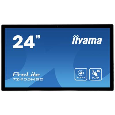 Un écran de 24 pouces d'iiyama, modèle ProLite T2455MSC, doté d'une webcam et de fonctionnalités tactiles multipoint à 10 points.