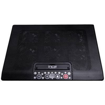 Piège à insectes noir avec grille hexagonale, avec une barre de commande en dessous portant des symboles de marche/arrêt, ventilateur et lumière ; marque 'Inca'.