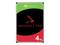 Disque dur de Seagate, modèle 'IronWolf Pro' avec une capacité de 4 To, adapté aux applications NAS, sur un design noir et rouge.