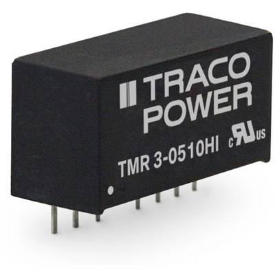 Rectangle noir avec l'inscription 'TRACO POWER TMR 3-0510HI', broches électroniques visibles sur sa face inférieure.