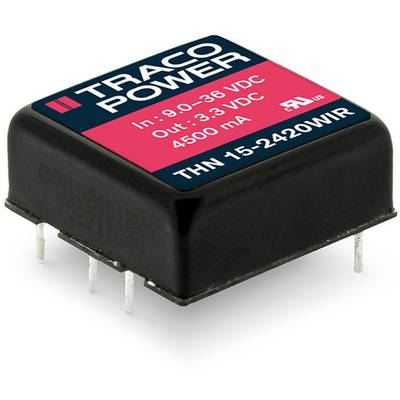   TracoPower  THN 15-4812WIR  Convertisseur CC/CC pour circuits imprimés  48 V/DC  +12 V/DC  1.3 A  15 W  Nbr. de sortie
