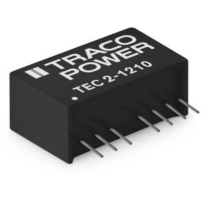 Composant électronique noir avec l'inscription 'TRACO POWER TEC 2-1210', neuf broches métalliques à sa base.