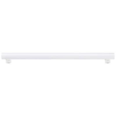 Plafonnier blanc cylindrique avec des supports simples des deux côtés, utilisé pour l'éclairage intérieur.