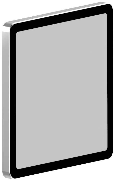 Appareil plat et rectangulaire avec un cadre noir, ressemblant à une tablette moderne ou à un écran.