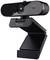 Webcam noir avec résolution QHD 2K sur support ajustable, idéale pour les appels vidéo et le streaming.