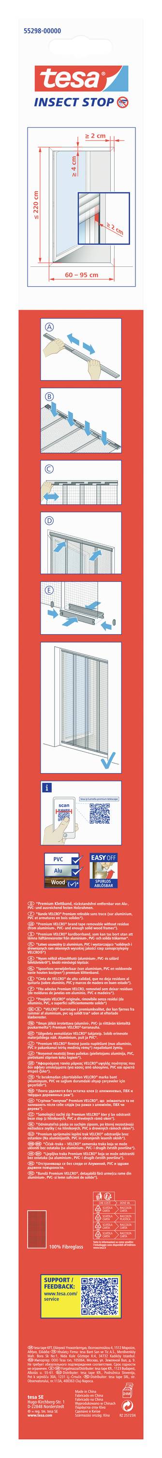Publicité pour le ruban d'étanchéité 'tesa moll'. Présente les étapes d'installation pour l'isolation des fenêtres : mesurer, couper, coller. Emballage et avantages.