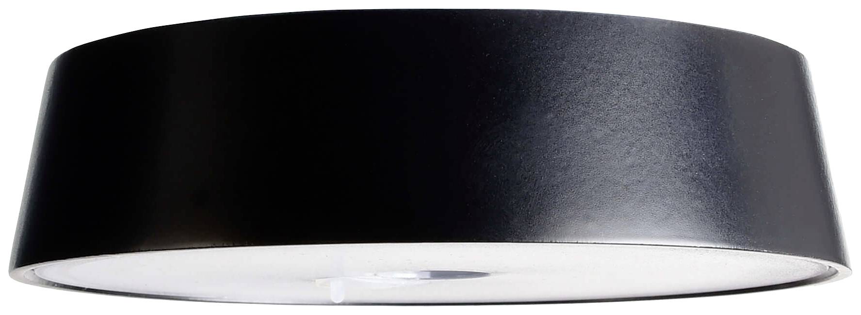Plafonnier cylindrique noir avec diffuseur blanc, diffusant une lumière uniforme. Idéal pour les espaces intérieurs modernes.