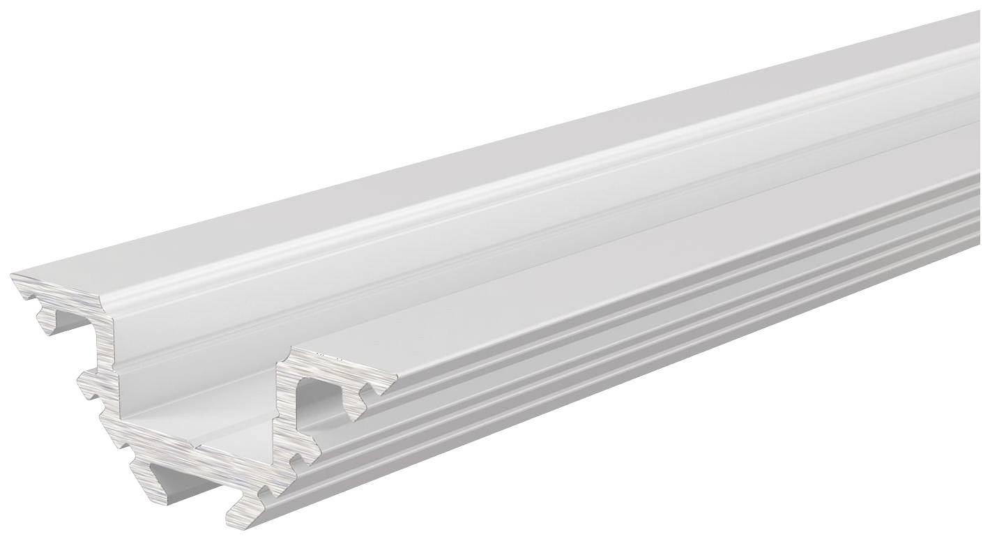Profilé en aluminium en forme de L, utilisé pour le montage de bandes LED ; offre une fixation stable et un refroidissement efficace.