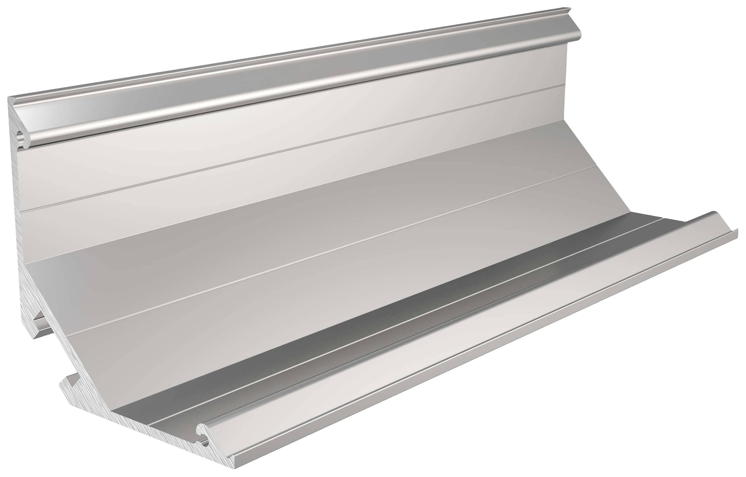 Profilé en aluminium en forme de L avec surface striée, utilisé pour le renforcement structural ou la décoration dans les projets de construction.