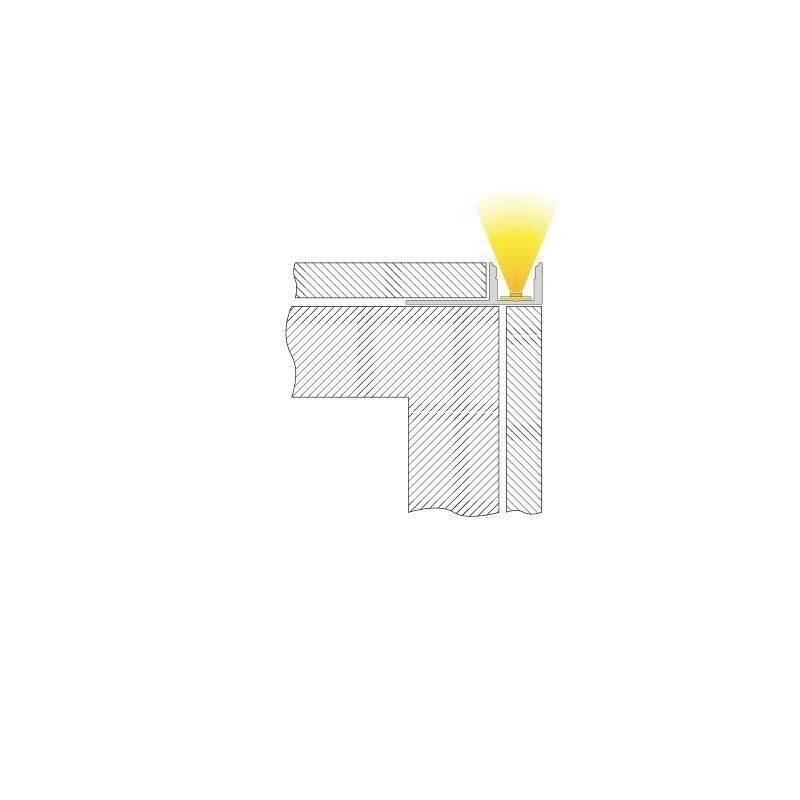Coupe transversale d'un profil de fenêtre montrant un joint d'étanchéité et une isolation étroits contribuant à l'efficacité énergétique.