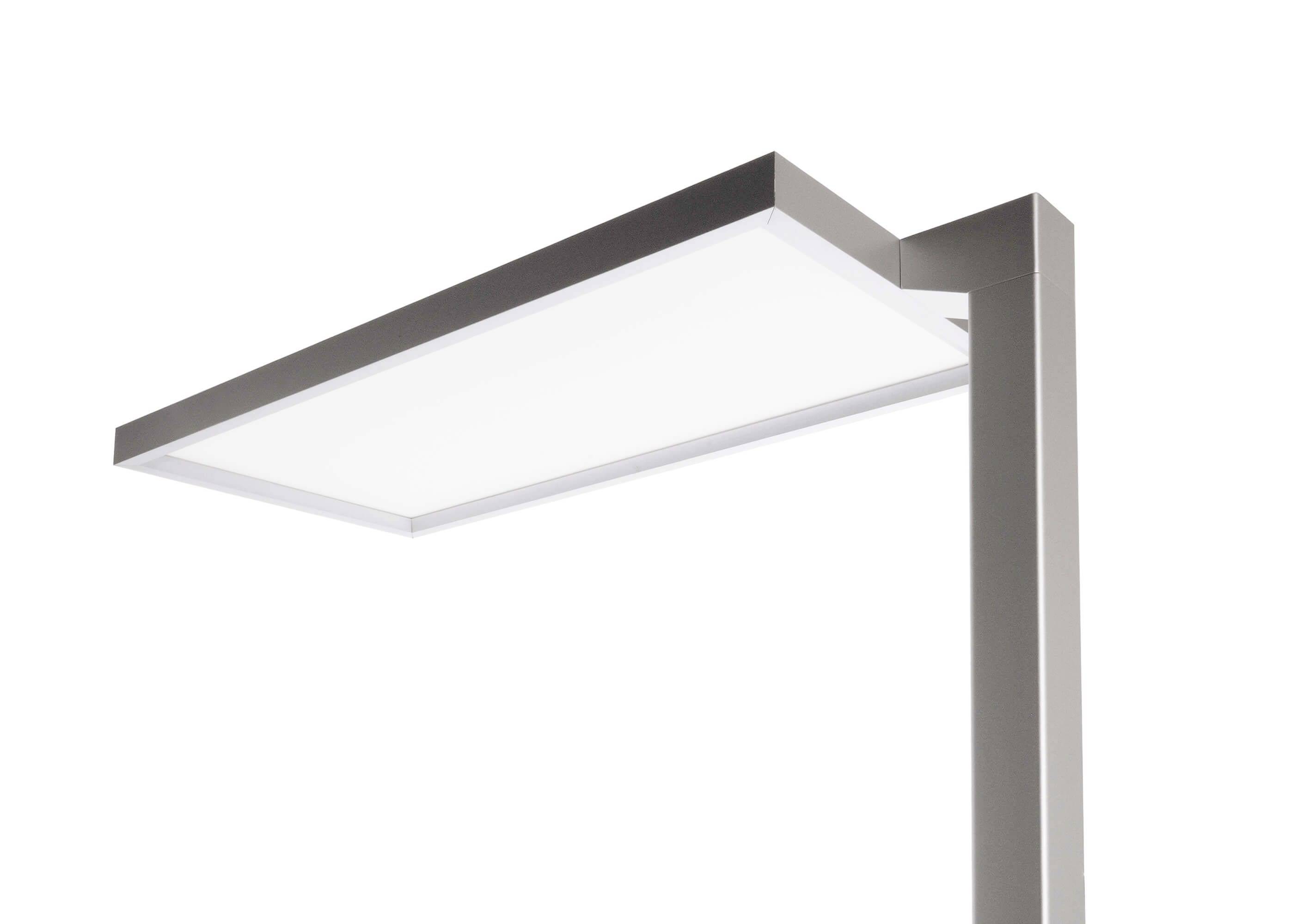 Lampadaire LED moderne au design rectangulaire, fin et minimaliste.