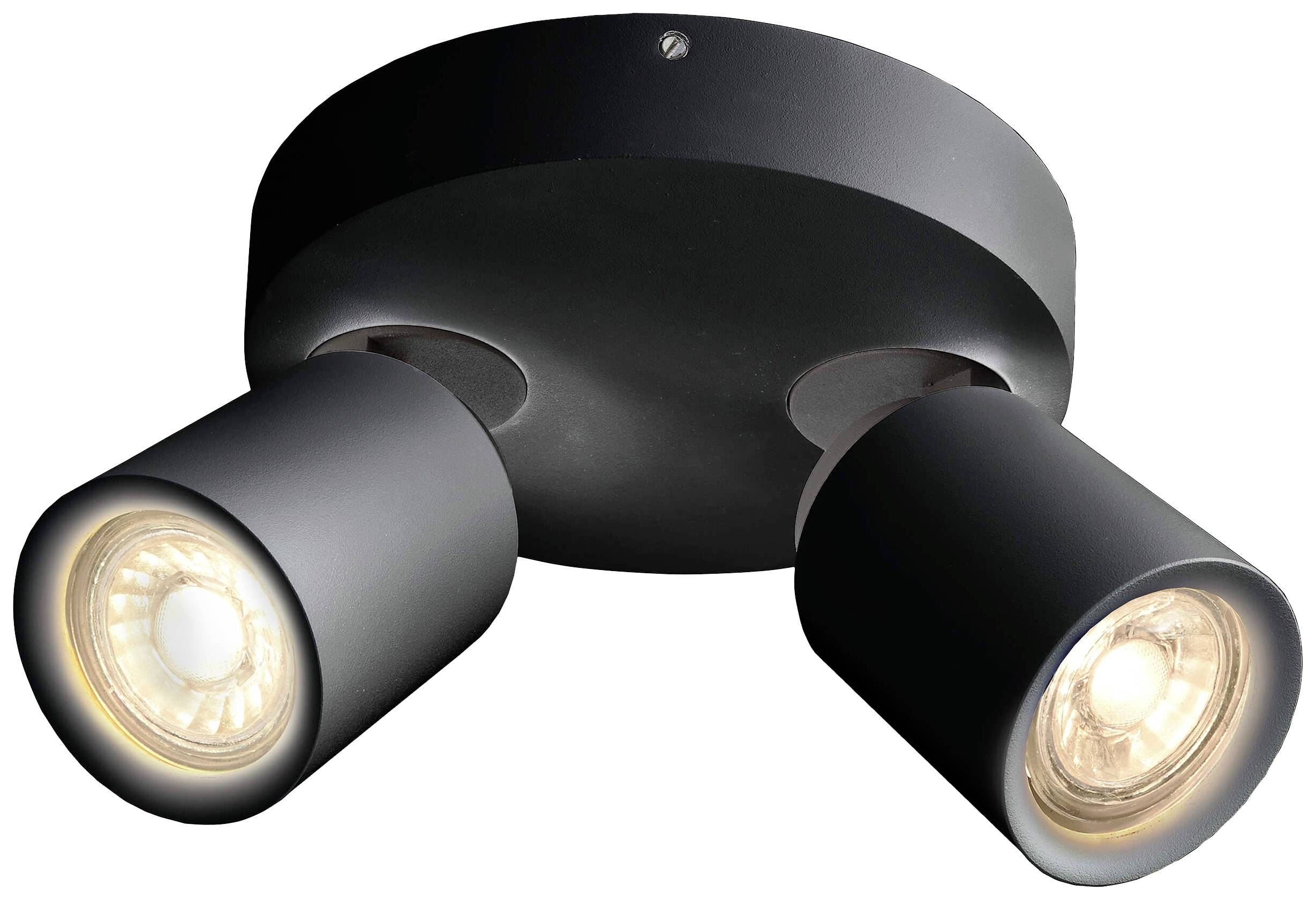 Deko Light Librae Round II Luminaire de plafond en saillie Ampoule halogène GU10 50 W noir profond (RAL 9005)