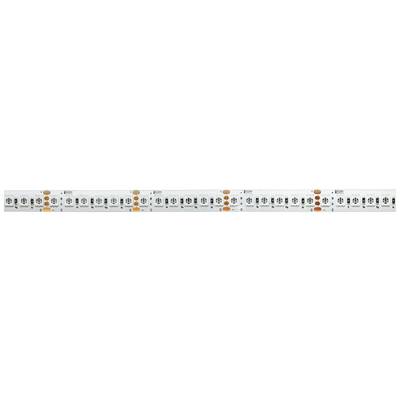 Longue bande de LED avec des puces LED orangées et des marquages de type composant, montrant la disposition des LED sur le circuit imprimé.