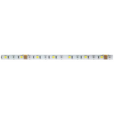 Une longue bande LED avec des LEDs jaunes régulièrement réparties sur un fond blanc, adaptée pour des applications d'éclairage.