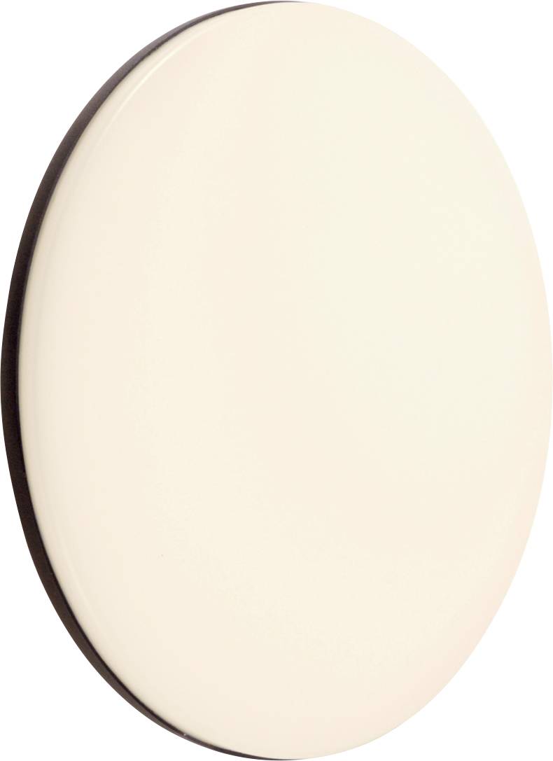 Un disque lisse, beige et rond avec un léger effet d'ombre présente un design simple et minimaliste.