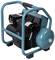 Un compresseur d'air portable de couleur turquoise avec un moteur noir et une poignée, adapté aux applications mobiles et aux chantiers.