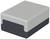 Un bloc rectangulaire gris et noir dans un design minimaliste.