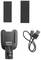 Ensemble d'accessoires pour appareils électroniques comprenant deux supports noirs, une pince de fixation et un câble USB.