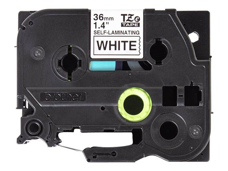 Cassette de ruban avec laminage automatique, blanc, largeur de 36 mm, de la marque Brother, compatible avec les étiqueteuses.