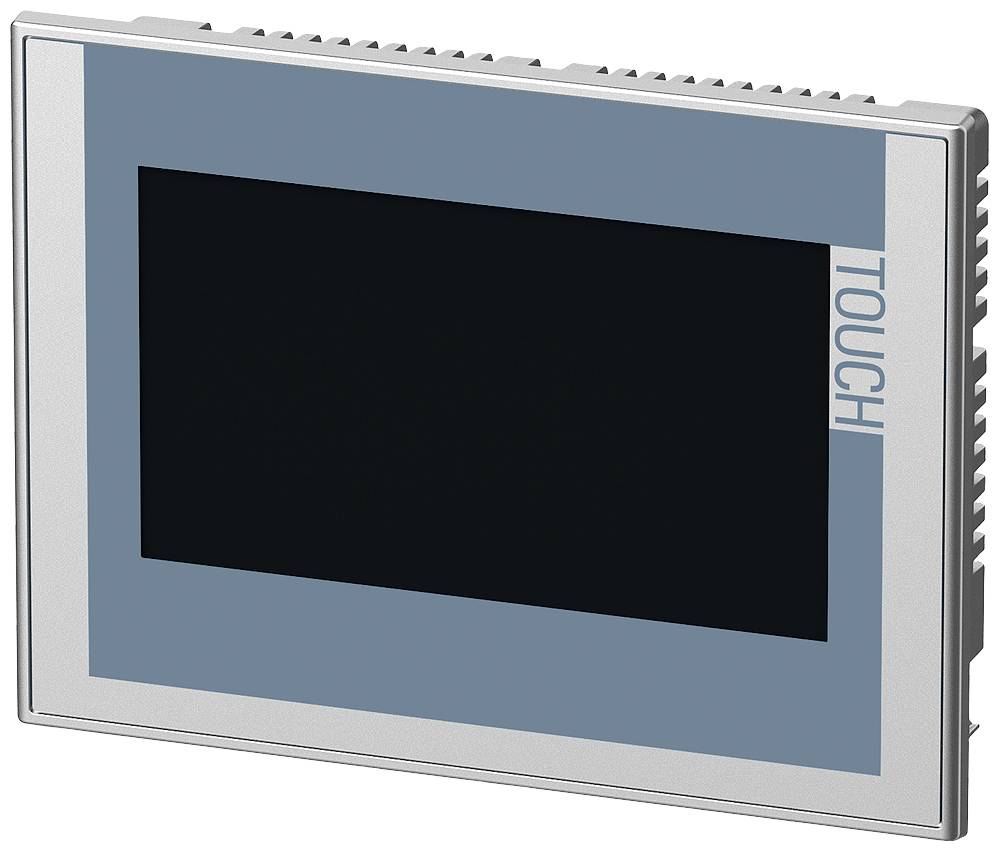 Un écran tactile rectangulaire avec un cadre gris et l'inscription 'TOUCH' sur le côté.