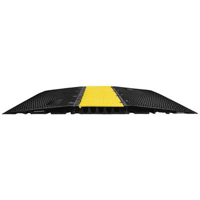 Un protège-câble noir avec une surface jaune antidérapante au milieu. Également adapté aux véhicules.