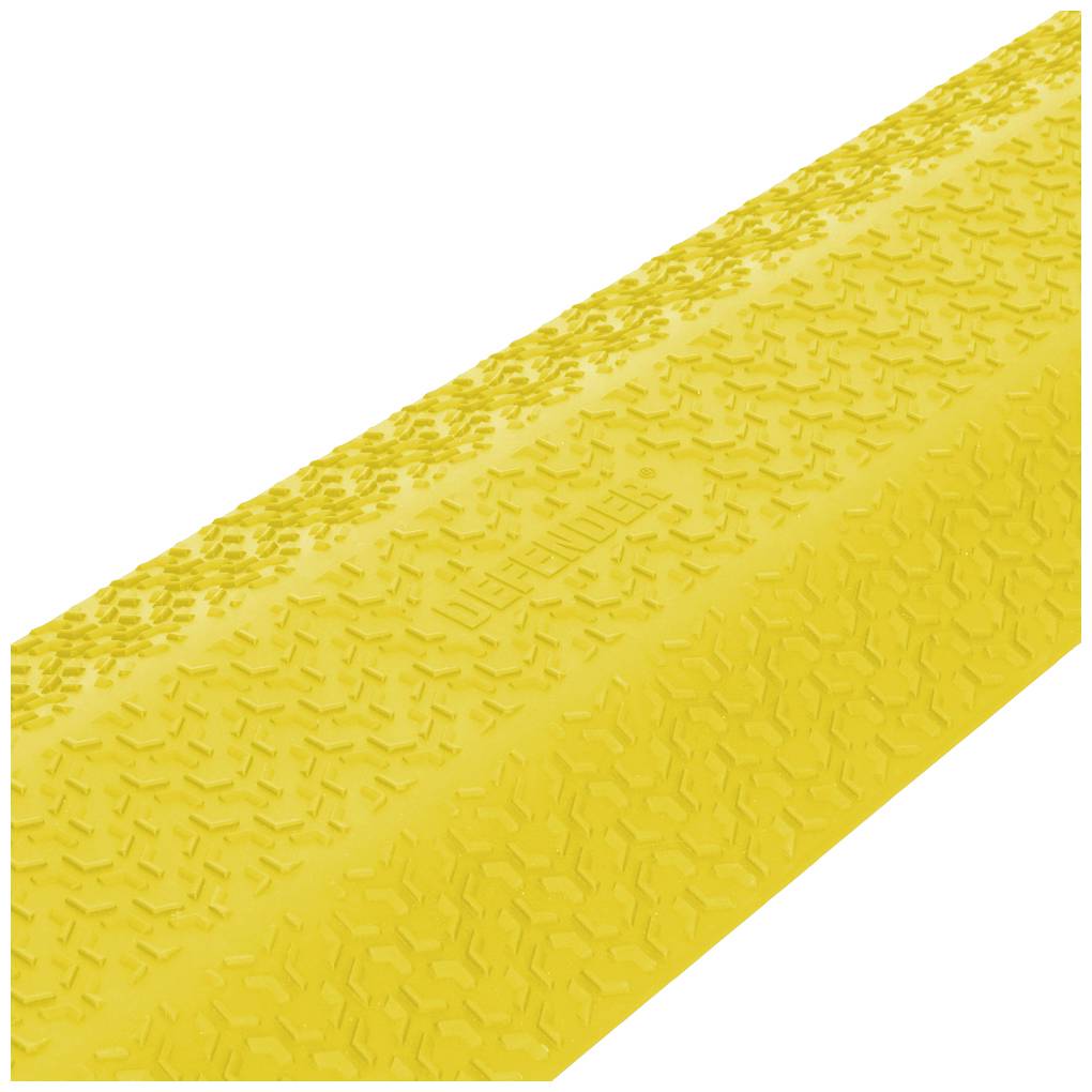 Surface antidérapante jaune structurée d'un produit en caoutchouc, potentiellement adaptée à des applications de sécurité ou industrielles.
