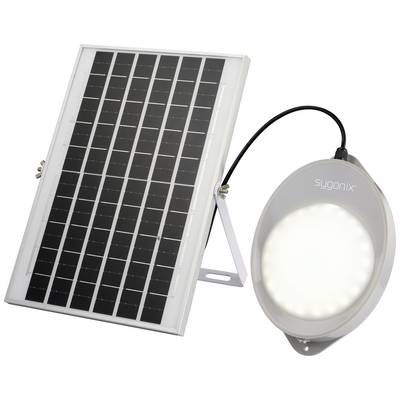 Panneau solaire et lampe LED connectés ; illustre une solution d'éclairage solaire.