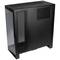 Un boîtier PC noir avec des éléments en verre et de ventilation, adapté pour la construction ou la mise à niveau d'un ordinateur de bureau.