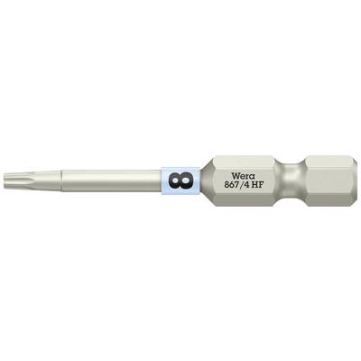 Embout de tournevis de la marque Wera, modèle 867/4 HF, zone de torsion en bleu, adapté pour les vis Torx.