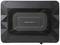 Haut-parleur Crunch noir avec grille de protection rectangulaire.