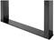 Pieds de table rectangulaires noirs en métal, qui paraissent robustes et présentent un design minimaliste.