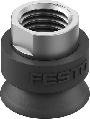 Embout de ventilation avec filetage métallique et corps en plastique noir, portant l'inscription 'FESTO'.