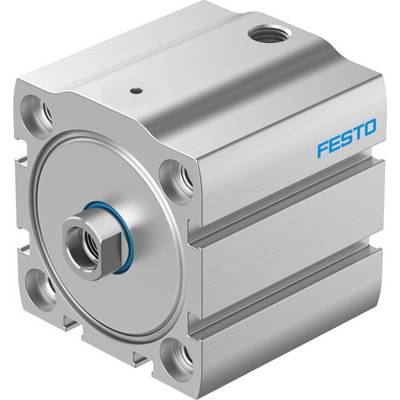 Un vérin pneumatique compact en métal avec le logo 'FESTO' sur le côté, adapté aux applications industrielles.