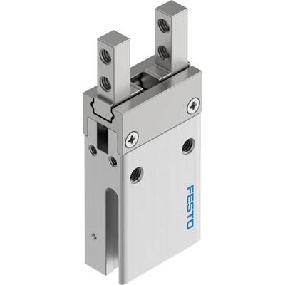 Préhenseurs pneumatiques parallèles de Festo avec deux mâchoires s'ouvrant parallèlement, adaptés pour une préhension précise dans les applications industrielles.