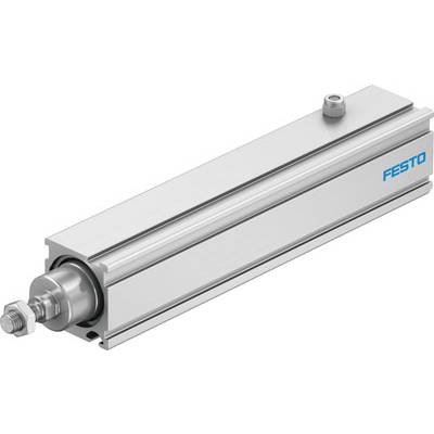 Vérin pneumatique en métal de la marque Festo, de forme allongée et cylindrique, couramment utilisé dans des applications industrielles.
