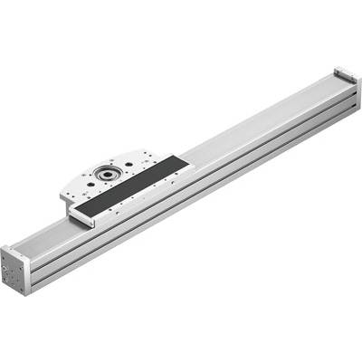 Entraînement linéaire dans un boîtier en aluminium, orientation horizontale, adapté aux mouvements précis dans les systèmes automatisés.