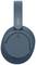 Modèle de casque audio bleu, vue de dessus, montrant le pavillon avec le logo Sony sur l'arceau.