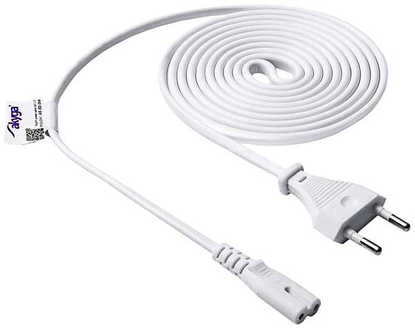 Câble adaptateur Akyga alimentation [1x fiche Euro mâle - 1x prise femelle C7] 1.50 m blanc