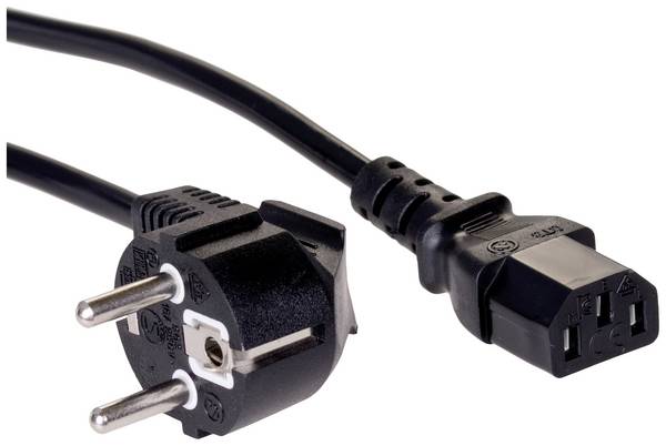 Câble adaptateur Akyga alimentation [1x Prise mâle + contact de protection - 1x Secteur femelle C13] 1.50 m noir