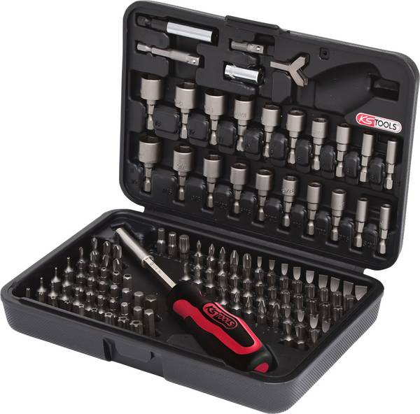 KS Tools 9112085 911.2085 Jeu d'embouts 122 pièces 6 pans extérieurs avec tournevis porte-embout