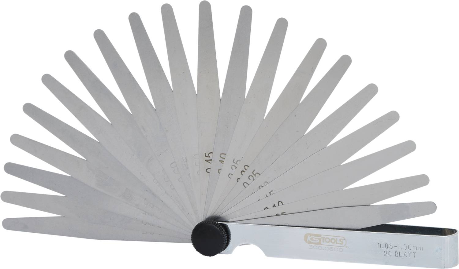 KS Tools 300.0600 Jauge d'épaisseur, 20 feuilles, 0,05 à 1 mm