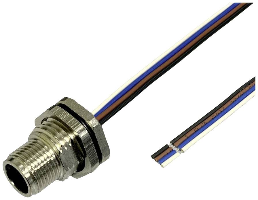 BKL Electronic 2703004 Fiche encastrée pour capteur/actionneur M12 0.5 m Nombre de pôles: 4 1 pc(s)