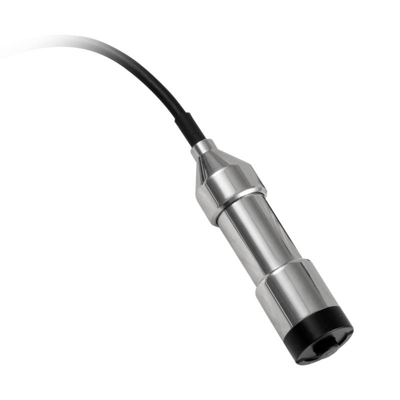 Capteur avec boîtier métallique et connexion de câble pour mesurer la pression ou le niveau de liquide dans des applications industrielles.