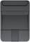 Appareil rectangulaire gris en plastique avec rabat et entrée d'air. Probablement un composant d'un dispositif électronique ou d'un boîtier.