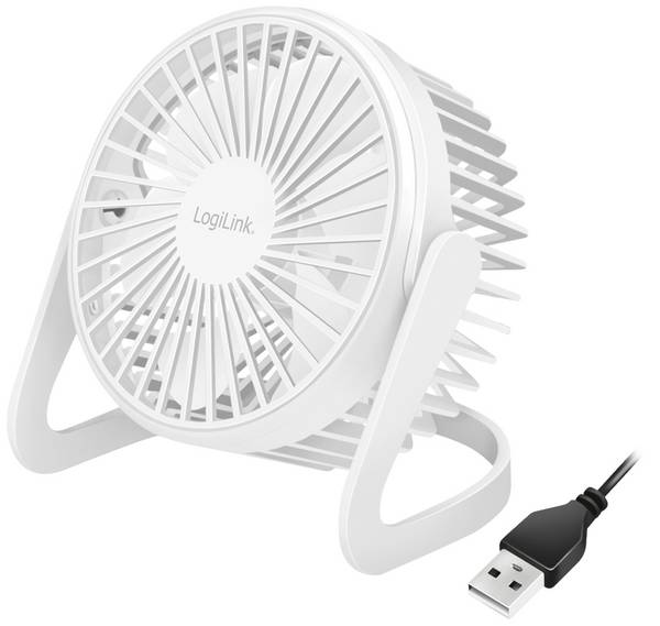 LogiLink UA0402 Ventilateur USB 2 W (Ø x H) 12.7 cm x 115 mm blanc pivotant