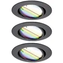 Paulmann 92468 Luminaire à LED encastrable jeu de 3 LED 14.7 W noir (mat)