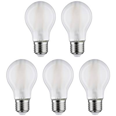 Cinq ampoules identiques disposées symétriquement en deux rangées sur un fond blanc.