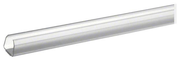 Un angle en plastique transparent avec des bords à 90 degrés, utilisé pour couvrir de manière stable les coins ou les arêtes.