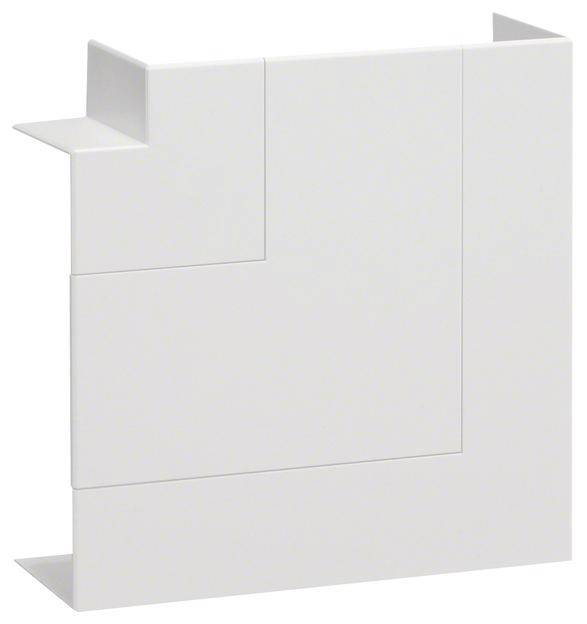 Coin blanc, rectangulaire d'un meuble ou d'une structure, composé de plusieurs éléments assemblés.