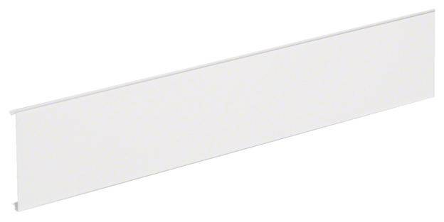 Un objet rectangulaire blanc en plastique à surface lisse, probablement un cache ou une cornière.